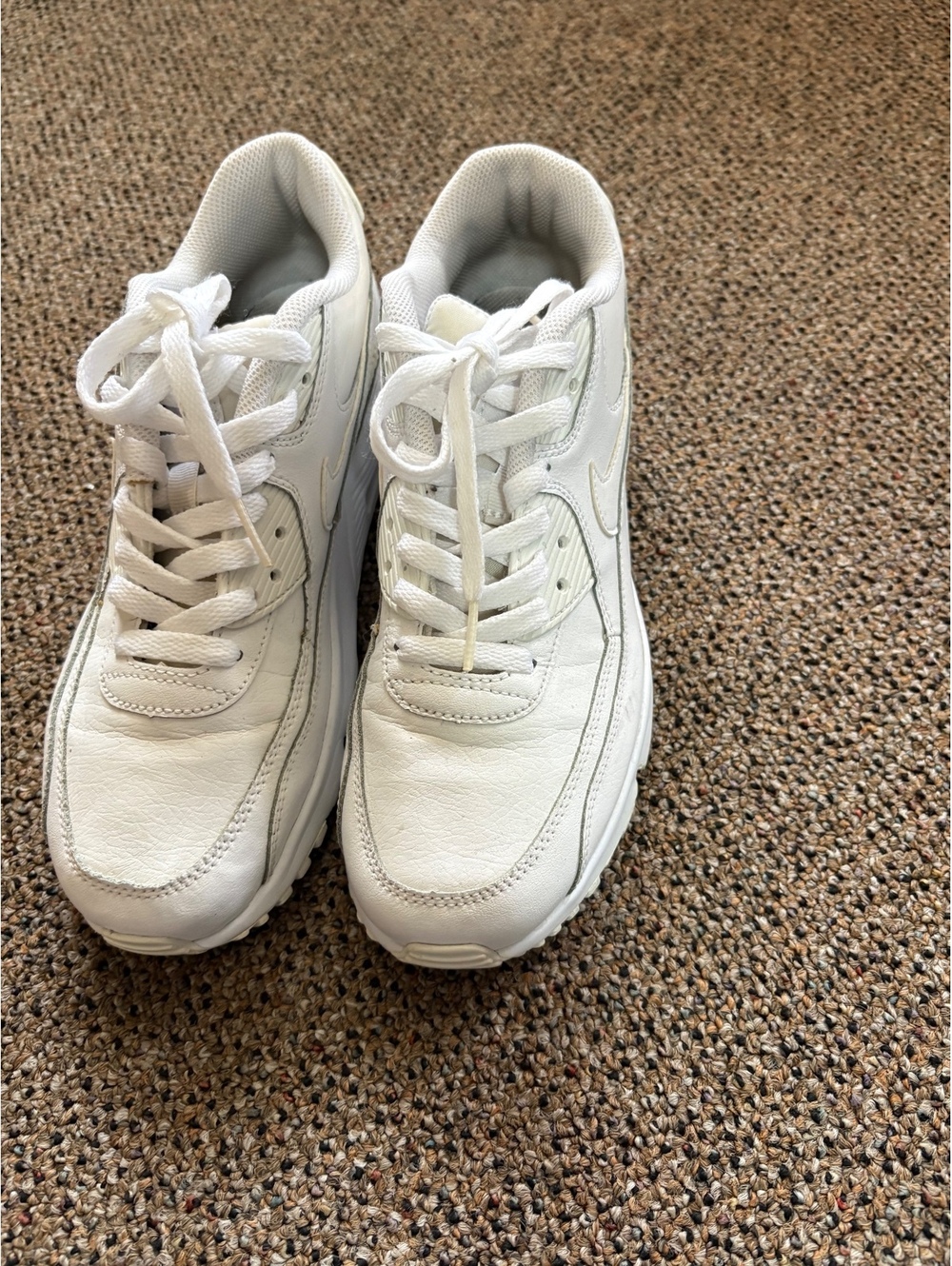 Nike Air Max 90 White Leather Sneakers US 7 Women / 6 UK - Picture 3 of 8